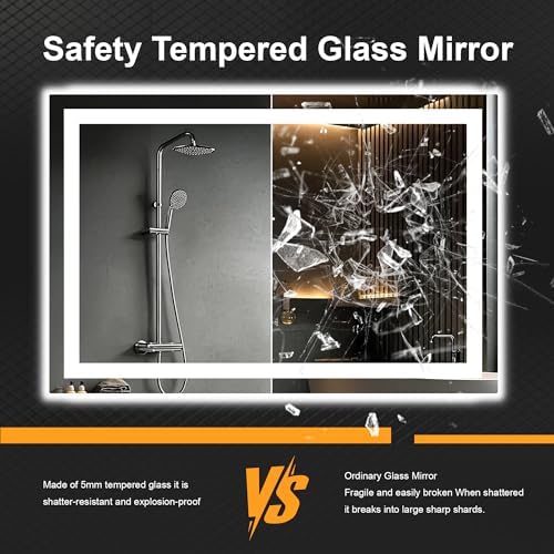 36x24 LED Bathroom Mirror with Lights, Lighted Vanity Mirror - Image 7
