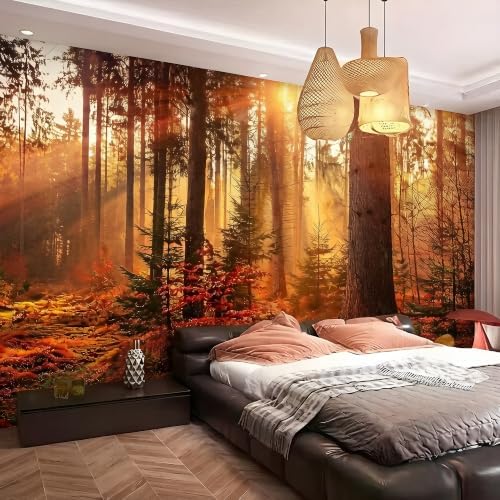 Autumn Sunshine Forest Realistic Style wall murals Woodland Tree Peel and Stick - Image 2