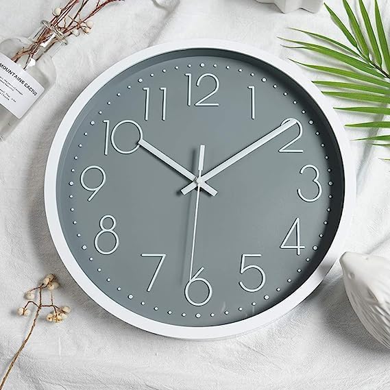 JUSTUP 12 inch Non-Ticking Wall Clock, Battery Operated Modern Wall Clock - Image 3