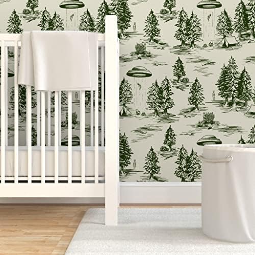 Spoonflower Alien Toile Peel and Stick Removable Wallpaper - Image 6
