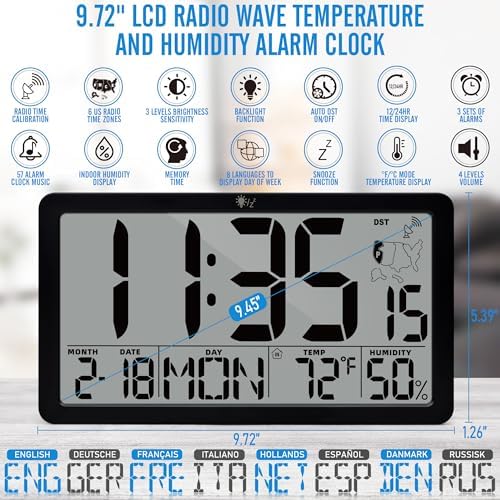 TXL Atomic Digital Wall Clock, Battery Operated - Image 3
