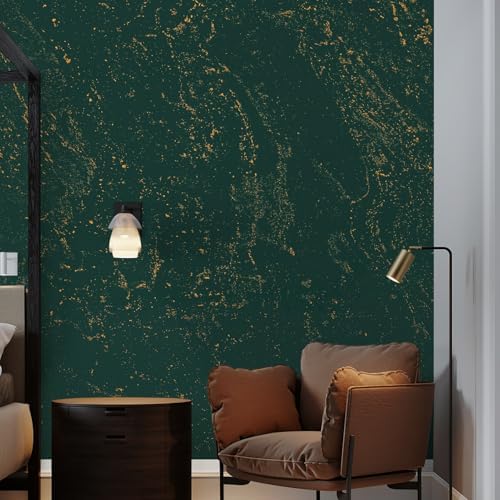 Dimoon 15.7"x78.7"Green Wall Paper Peel and Stick Modern Green and Gold Contact - Image 7
