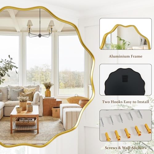 Gold Scalloped Circle Mirror - Image 4