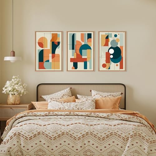 FWIEXA Mid Century Modern Wall Art Set Framed, Modern Canvas Art Wall Decor - Image 5