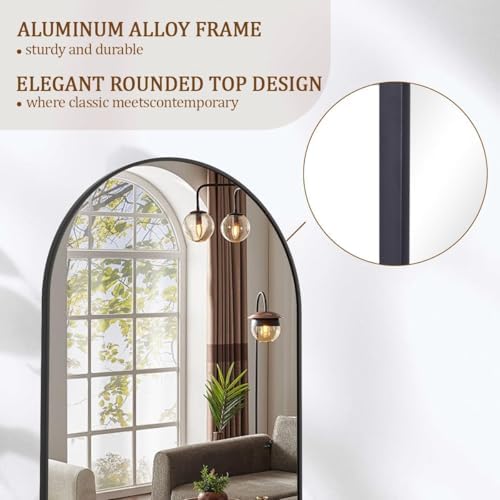 Koonmi 71x28 Arched Full Length Mirror, Floor Mirror - Image 6