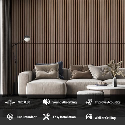 Yun-aeon Walnut 2 Pack Wood Slat Acoustic Panels 47.2 x 23.6 Inch 3D Fluted - Image 7