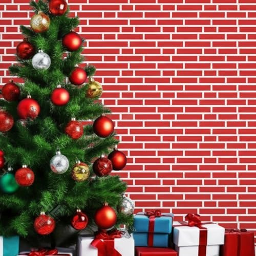 10x30ft Christmas Red Brick Wall Backdrop Photo Background Fabric - Image 4