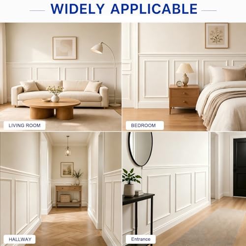 3 Set Peel and Stick Wall Molding Kit, Pre Cut Wainscoting Panels - Image 7