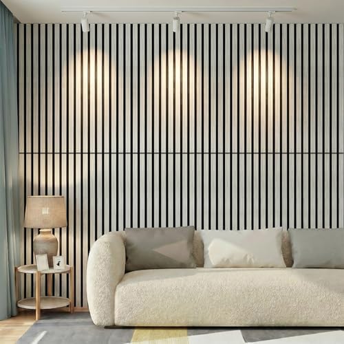 Wood Slat Acoustic Wall Panels, 4 Pack, 47.2 x 23.6 in - Image 3