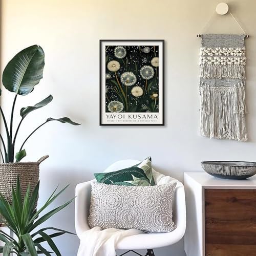 Japanese Green Botanical Flower Poster Vintage Nature Dandelion Wall Art 08x10 - Image 6