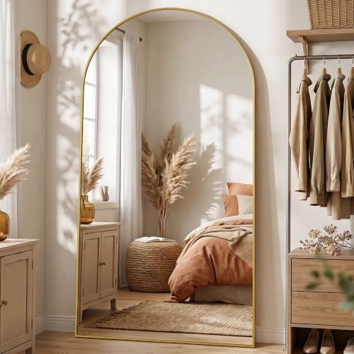 88"x44" Arched Full Length Mirror, Large Floor Mirror by Unknown
