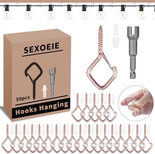 50 PCS Rose Gold Eye Screw Hooks by Unknown