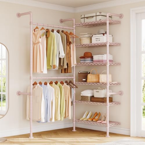 ONBRILL L2 Wall Mounted Closet System, Industrial Pipe Clothing Rack by ONBRILL
