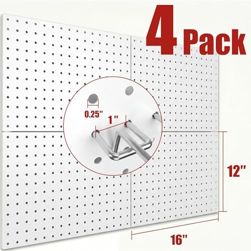 Heavy Duty Peg Board, 4 Pack Metal Pegboard Panels - Image 3