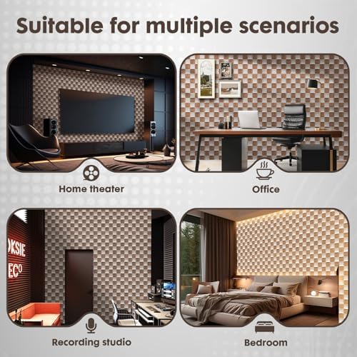 Acoustic Wood Slat Panels, 23.6"x23.6", 3D Concave Convex - Image 5