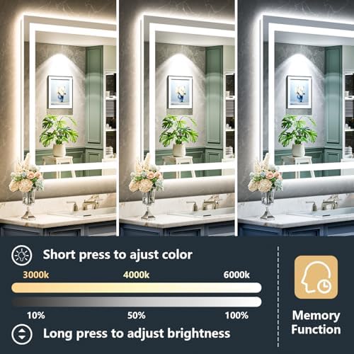 30x30 LED Bathroom Mirror with Lights, Lighted Vanity Mirror - Image 4