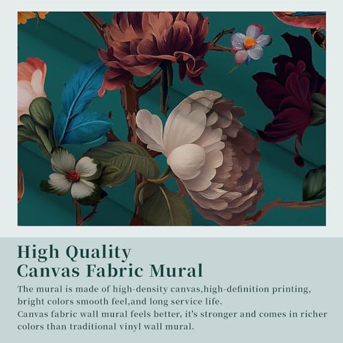 Zeeko Vintage Blue Floral Peel and Stick Wallpaper Mural - Image 5