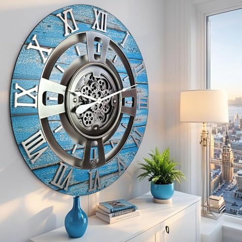 ImprovingLife The Gears Clock Real Moving Gear Wall Clock England Line) - Image 4