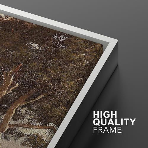 MUDECOR Framed Canvas Print Wall Art Rural Idyll Lakeside Trees and Pastoral - Image 5