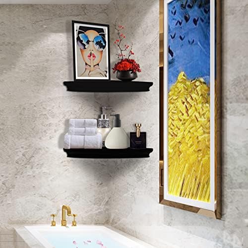 Floating Corner Wall Shelves Radial Wood Mounted Display Shelf - Image 5