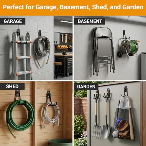 Garage Hooks, 6 Pack Medium Square Wall Hooks - Image 5