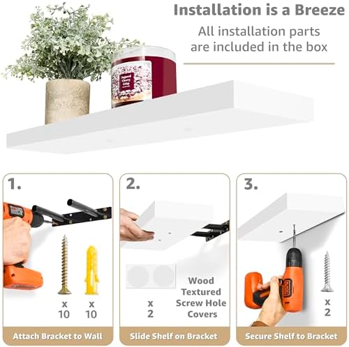 Sorbus Floating Shelves for Wall, Wood Wall Storage - Image 4
