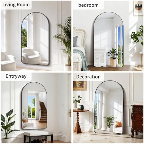 GLASHOM Arched Bathroom Mirror, Wall Mounted Mirror, Living Room, Vertically - Image 6
