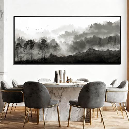 Black and White Wall Art Forest Home Wall Decor Modern Photo Prints 32"x70" Art - Image 4