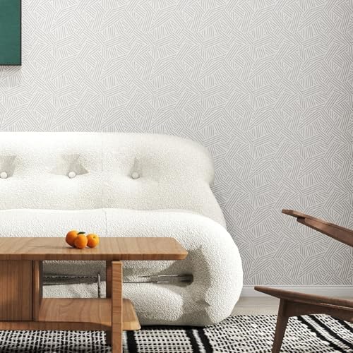Timeet Modern Geometric Peel and Stick Wallpaper 17.3" x 78.7" Gray Stripe - Image 4