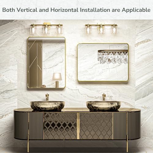 TokeShimi Bathroom Mirror for Wall 24 x 30 Inch Gold Brushed Brass Metal - Image 6