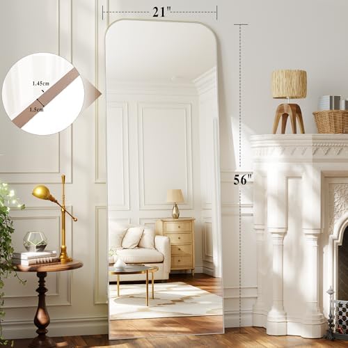 Arched Floor Length Mirror 56"x21" Matte Silver - Image 4