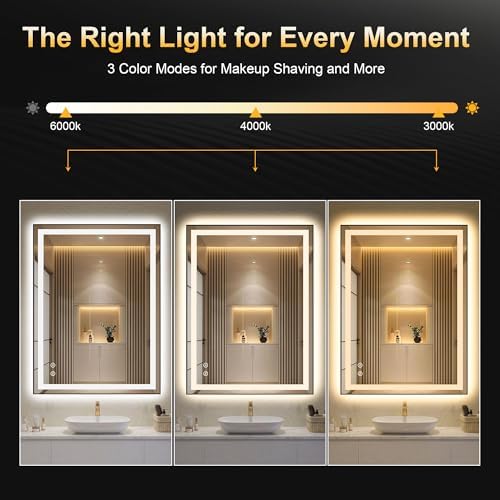 LED Bathroom Mirror with Light, 30x40 Vanity Mirror - Image 5