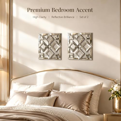 Square Decorative Wall Mirror 12 x 12 Inch, Modern Wall Mounted Accent Mirror - Image 5