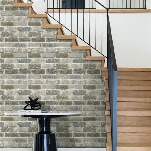 Commomy 10 Pcs Faux Brick Wall Panels-11.8"X11.8" Small Size 3D Brick Peel and - Image 2