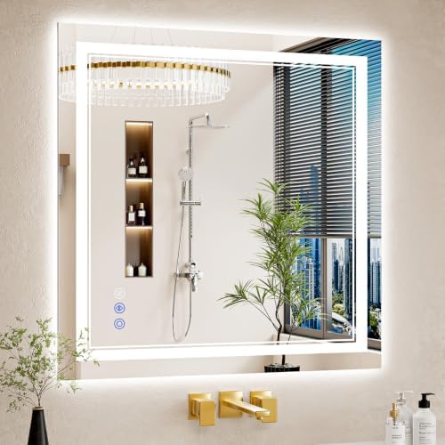 32"x32" LED Bathroom Mirror by WISSMIELSHOME