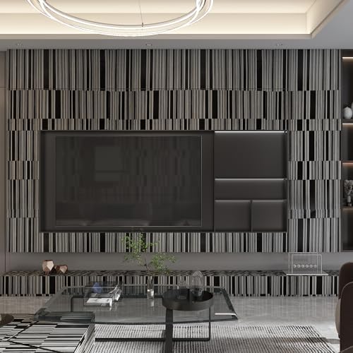 Stripe Black&White Wallpaper Peel and Stick Waterproof Modern Wall Paper - Image 6