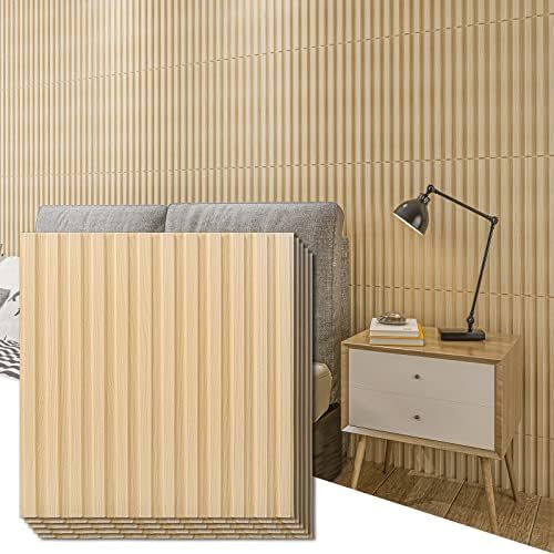 Art3d 3D Fluted Textured Slat Wall Panels, 19.7 x 19.7 in by Art3d