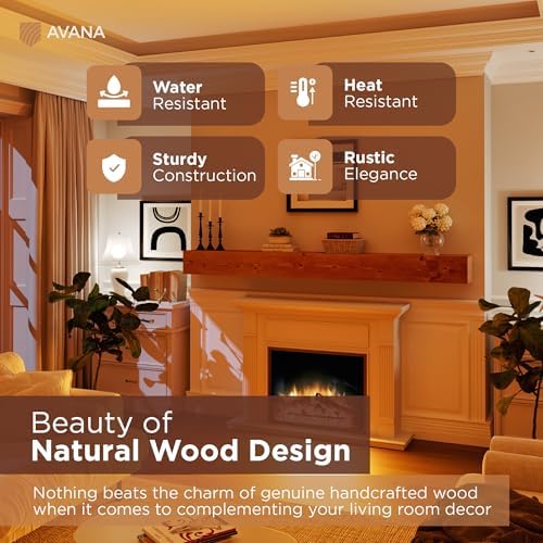 Avana Rustic Fireplace Mantle Shelf 84 Inches - Image 4