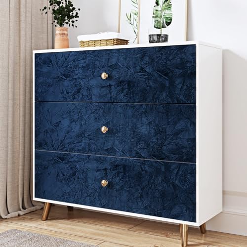 Wallercity Blue Self Adhesive Velvet Drawer Liner Textured Flocking Fabric - Image 5