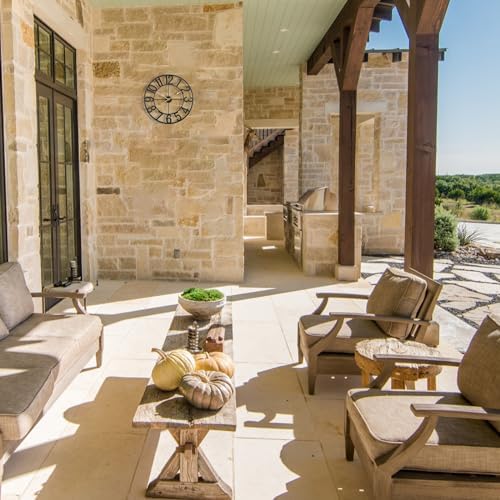 Large Outdoor Clock, Silent Non-Ticking Battery Operated Outdoor Wall Clock - Image 3