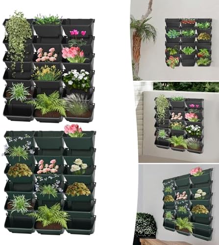 Hanging Vertical Wall Planter, 18 Pack Vertical Garden Planter, - Image 5