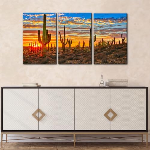 Pacimo 3 Pieces Wilderness Cactus Wall Art Decor - Image 2