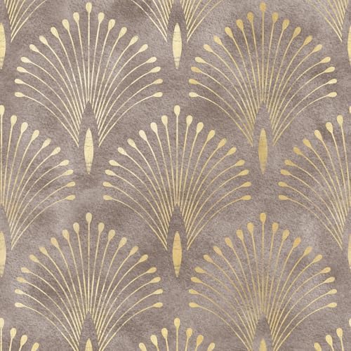 Art Deco Peel and Stick Wallpaper Peacock Feather Geometric Vintage Elegant by HelloWall