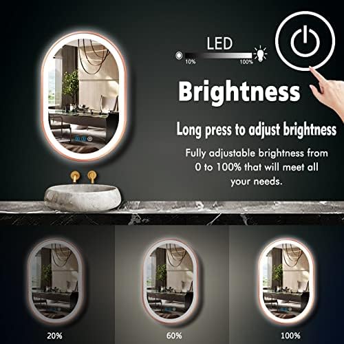 32 X 20 Inch Rose Gold LED Oval Mirror - Image 2