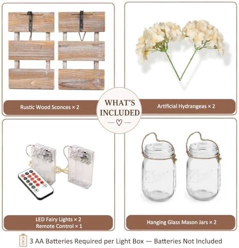 Rustic Mason Jar Sconces Wall Decor - Image 3