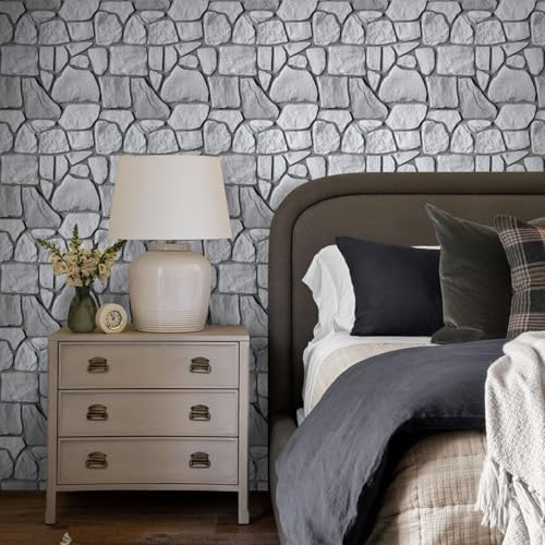 Commomy Faux Stone Peel and Stick 3D Wall Panels 10 Pcs 11.8" x 11.8" - Image 3