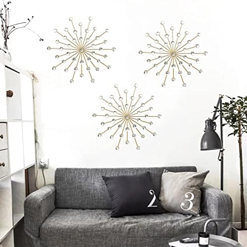 ZEXUIRU 3 Set Gold Starburst Wall Art - Image 2