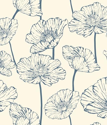 Orainege Peel and Stick Wallpaper Blue and Beige Wallpaper by Orainege