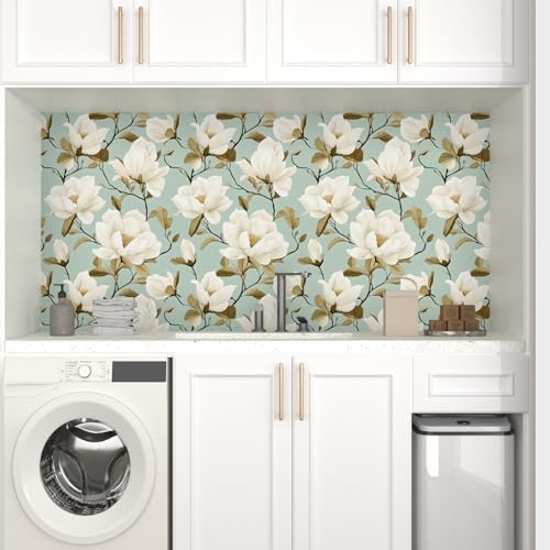 Laatse Vintage Blue Floral Bird Wallpaper Peel and Stick 17.5" × 118" - Image 5