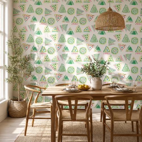 Vinjiasin Green Geometric Peel and Stick Wallpaper, Modern Abstract Triangle - Image 6
